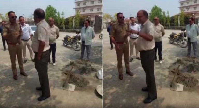 सरकारी निर्माण पर विवाद, दारोगा और अपर सचिव में जुबानी जंग