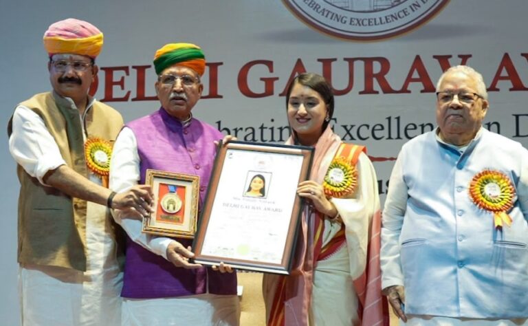 विदुषी निशंक को प्रथम ‘दिल्ली गौरव सम्मान-2026’ से नवाजा गया